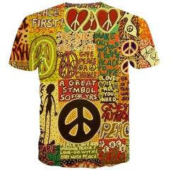 Hippie T shirt Men Animal Tshirt Printed Funny Tshirts Casual Hip Hop T-shirts 3d