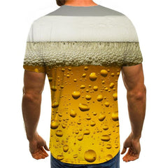 Beer T shirt Men Harajuku Funny T shirts Hip Hop T-shirts 3d Short Sleeve