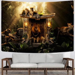 Lion Tapestry Animal Tenture Mandala Anime Tapestries Family Home Tapestrys Forest Wall Tapestry