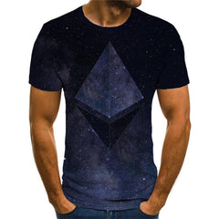 Ethereum T shirt Men Galaxy Tshirts Casual Art Tshirt Printed Funny Shirt Print