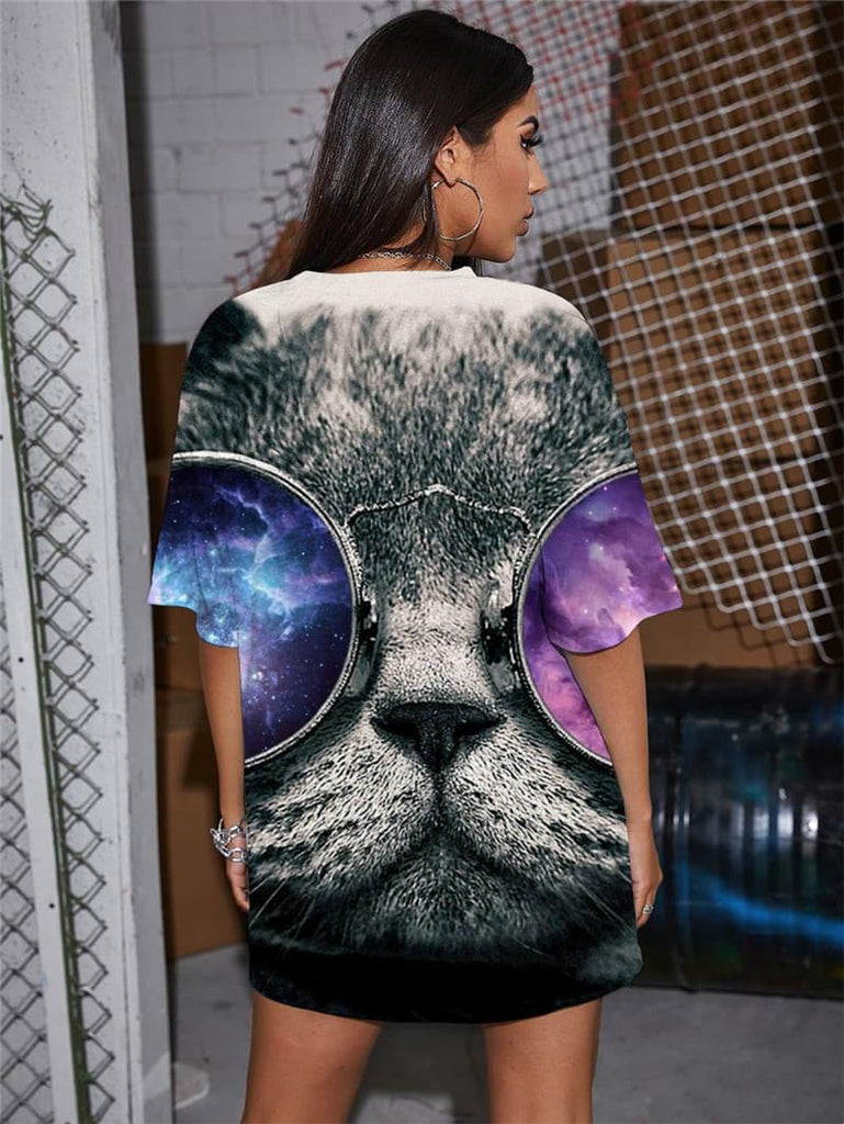 
Cat T-shirt Women Animal T-shirts 3d Hip Hop Summer Harajuku Punk Rock Rock Funny T shirts
                