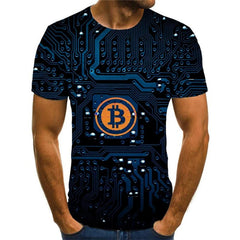 Bitcoin T shirt Men Retro Shirt Print Galaxy Funny T shirts Abstract Tshirts Casual
