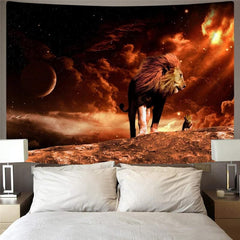 Lion Tapiz Animal Tapestries Anime Rug Wall Galaxy Home Tapestrys Moon Tenture Mandala