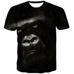Orangutan T-shirt Men Animal T-shirts 3d Ferocious Tshirts Casual Black Tshirt Printed