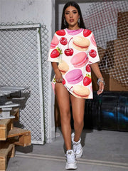Food T-shirt Women Fruit Punk Rock Donuts Shirt Print Lovely T-shirts 3d