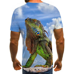 Lizard T shirt Men Animal T-shirts 3d Blue Sky Anime Clothes Harajuku Tshirts Casual
