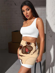 Animal Dress Women Dog Bodycon Dress Love Vestido Sexy Lovely 3d Print