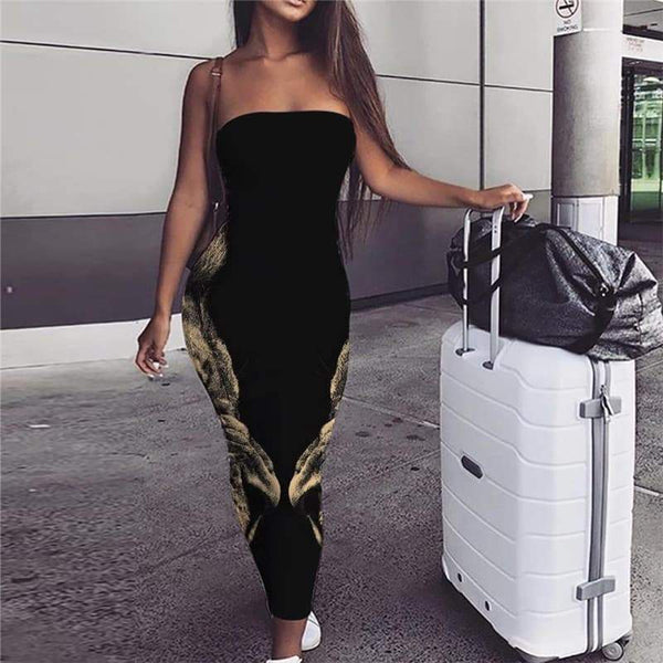Lion Dress Women Animal sleeveless Anime Vestido Sexy Ferocious Boho Hip Hop Bodycon Dress - KYKU