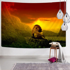 Lion Tapiz Animal Wall Tapestry Anime Tapestries Nebula Tenture Mandala Sunset Rug Wall