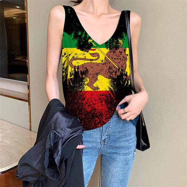 Lion Tank-Top women Animal Anime Clothes Anime Vest Printed Rock Tank Tops Casual Colorful Vest Print - KYKU