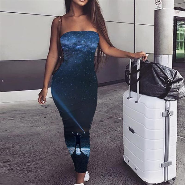 Galaxy Dress Women Space 3d Print Universe Vestido Sexy Art Bodycon Dress