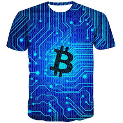 Bitcoin T-shirt Men Sail Shirt Print Landscape Funny T shirts Retro Tshirt Printed