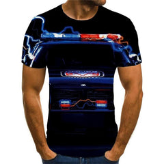 Car T shirt Men Lightning Shirt Print Hip Hop Tshirt Printed Harajuku Tshirts Casual