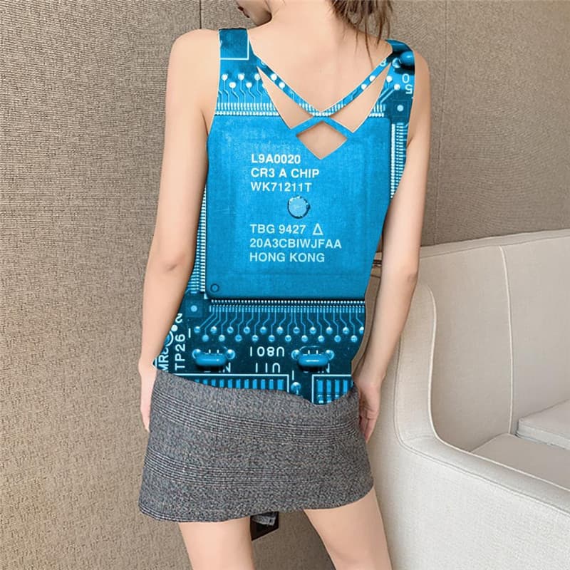
Motherboard Tank Top Women Technology Anime Clothes Letter Sleeveless 3d Funny Tank Tops Casual
                