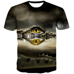 Crocodile T-shirt Men Animal Tshirts Casual Ocean Anime Clothes Harajuku Funny T shirts