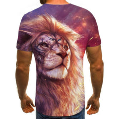 Lion T shirt Men Animal Funny T shirts Galaxy T-shirts 3d Street Tshirts Casual