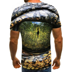 Crocodile T-shirt Men Animal Tshirts Casual Eye Anime Clothes Harajuku Tshirt Printed
