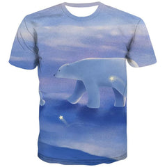 Bear T-shirt Men Animal Funny T shirts Star Anime Clothes Love Tshirt Printed
