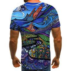 Hippie T shirt Men Waves Tshirts Casual Colorful Funny T shirts Hip Hop Anime Clothes