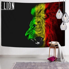 Lion Tapestry Animal Tenture Mandala Anime Home Tapestrys Flame Wall Tapestry Harajuku Rug Wall
