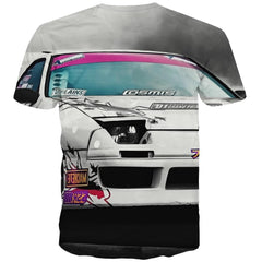 Racing Car T shirts Men Metal Tshirts Novelty City T-shirts 3d Gray Shirt Print Retro Tshirt Anime