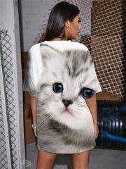 Animal T-shirt Women Cat Gothic Lovely Summer Harajuku T-shirts 3d