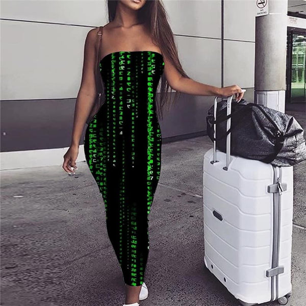 Abstract Dress Women Digital Boho Black Party Art Bodycon Dress Womens Clothing