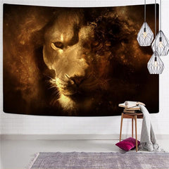 Lion Tapiz Animal Wall Tapestry Anime Home Tapestrys Nebula Tapestries Harajuku Tenture Mandala