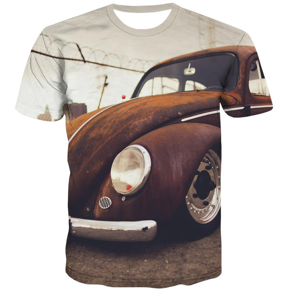 Racing Car T-shirt Men Metal T-shirts 3d City T-shirts Graphic Gray Tshirts Cool Retro Tshirts Casual