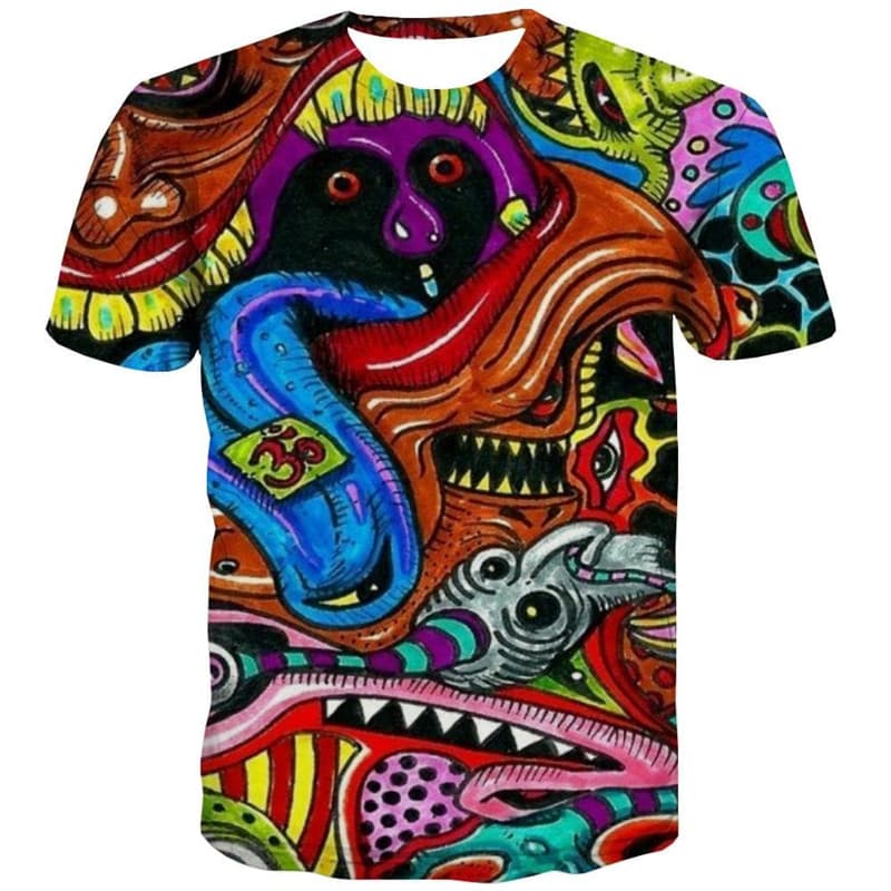 
Hippie T shirt Men Funny Shirt Print Colorful Tshirt Printed Harajuku Anime Clothes
                