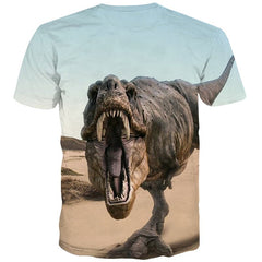 Dinosaur T-shirt Men Ferocious Tshirts Cool Harajuku Tshirt Anime Funny T-shirts Graphic Street Tshirts Casual - KYKU