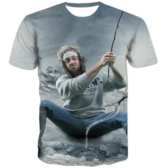 fishing T-shirt Men fish Shirt Print Short Sleeve Hip hop S-5XL Style Rock - KYKU