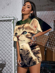 Cat T Shirt Women Animal Tshirt Printed Love Shirt Print Harajuku Gothic