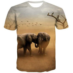 Animal T shirts Men Elephant Tshirts Casual Bird Tshirts Novelty Desert Tshirt Anime Lovely T-shirts Graphic - KYKU