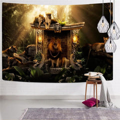 Lion Tapestry Animal Tenture Mandala Anime Tapestries Family Home Tapestrys Forest Wall Tapestry