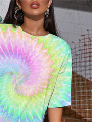 Dizziness T Shirt Women Colorful Summer Rainbow Tshirt Printed Womens Clothing