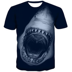 Shark T shirt Men Ocean Tshirts Casual Animal Shirt Print Black Anime Clothes
