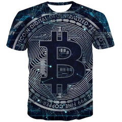 Bitcoin T shirt Men Galaxy T-shirts 3d Abstract Shirt Print Retro Tshirts Casual
