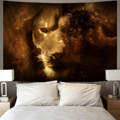 Lion Tapiz Animal Wall Tapestry Anime Home Tapestrys Nebula Tapestries Harajuku Tenture Mandala