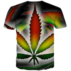 Smoke T shirt Men Colorful Shirt Print Leaves Anime Clothes Colorful Tshirt Printed