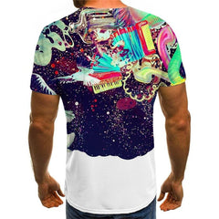 Astronaut T-shirt Men Galaxy Funny T shirts Colorful Tshirts Casual