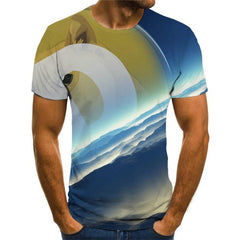 Bitcoin T shirt Men Dog T-shirts 3d Landscape Tshirt Printed Animal Tshirts Casual