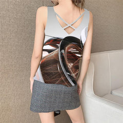 Metal Tank Top Women Engine Vest Print Gear Sleeveless 3d Art Tank Tops Casual