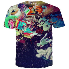 Astronaut T-shirt Men Space Shirt Print Music Funny T shirts Funny T-shirts 3d