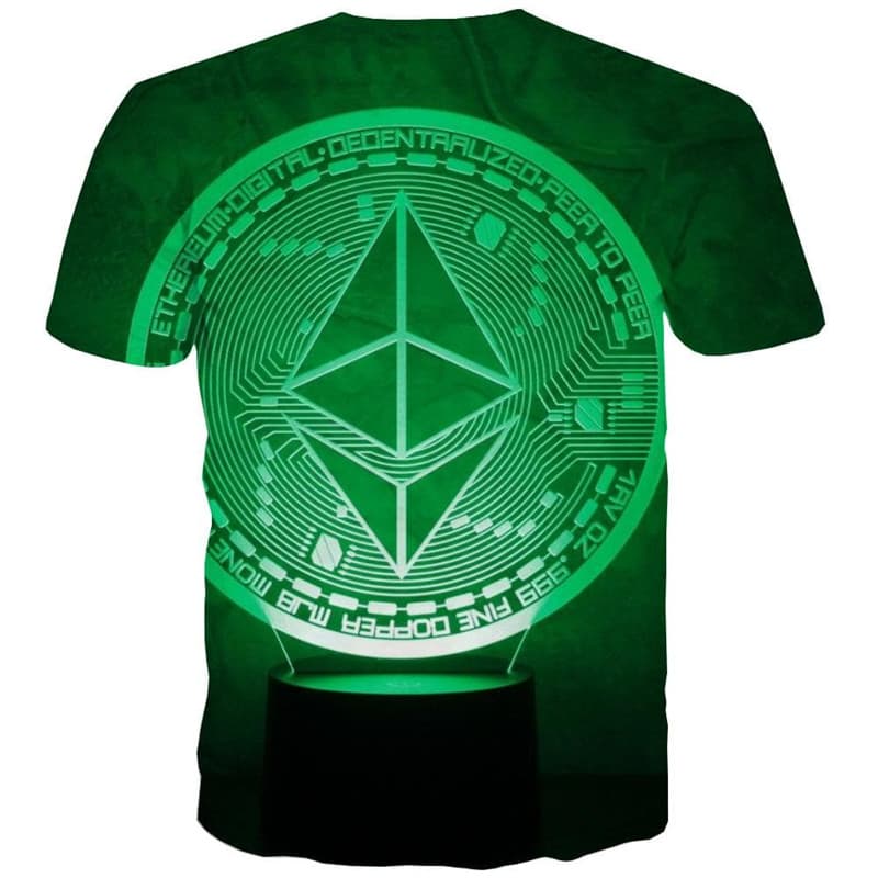
Ethereum T shirt Men Art Funny T shirts Retro Tshirt Printed Green T-shirts 3d
                