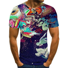 Astronaut T-shirt Men Space Shirt Print Music Funny T shirts Funny T-shirts 3d