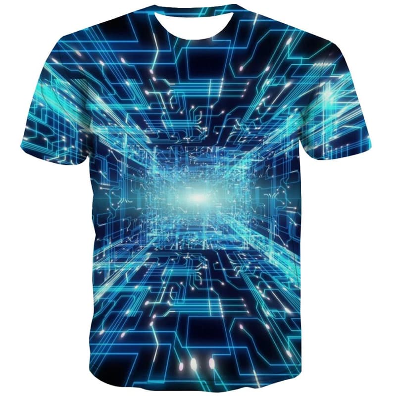 
Technology T shirts Men Novel T-shirts Graphic Harajuku Shirt Print Blue Tshirt Printed
                