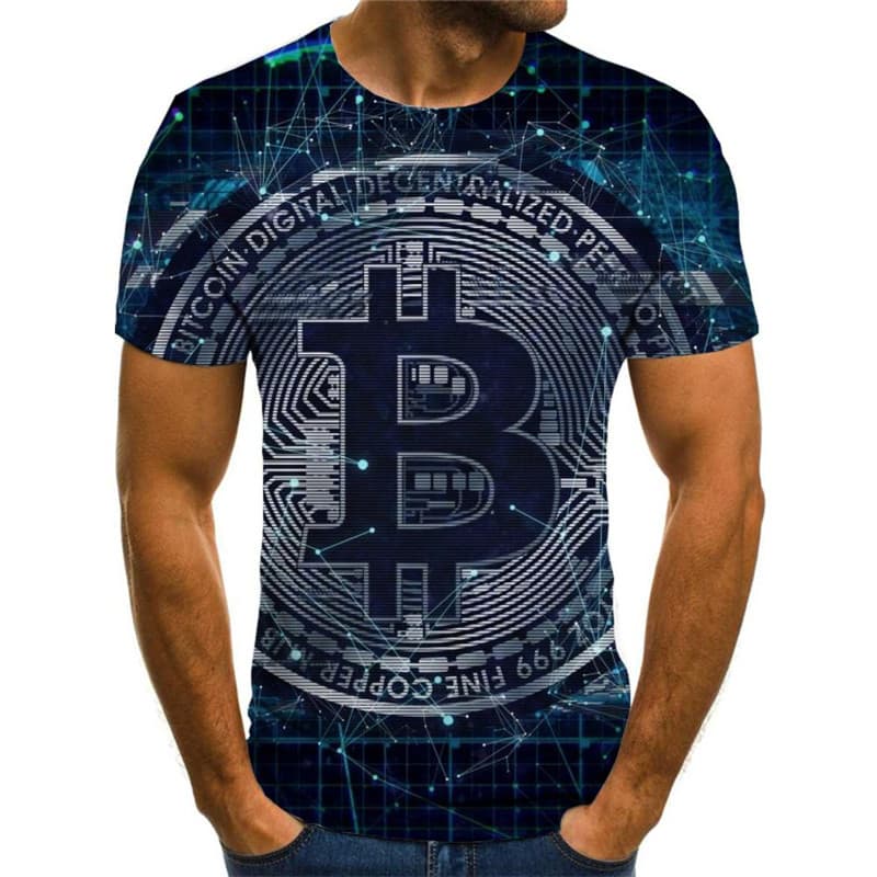
Bitcoin T shirt Men Galaxy T-shirts 3d Abstract Shirt Print Retro Tshirts Casual
                