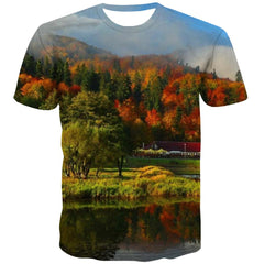 Lawn T shirts Men Golf Tshirts Casual Forest Shirt Print Natural T shirts Funny Game Tshirt Printed