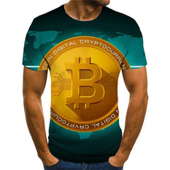 Bitcoin T shirt Men Retro Anime Clothes Harajuku Tshirts Casual Hip Hop Shirt Print